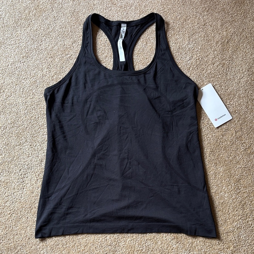 Lululemon Black Racerback Tank Top NWT size 16 women swiftly 2.0